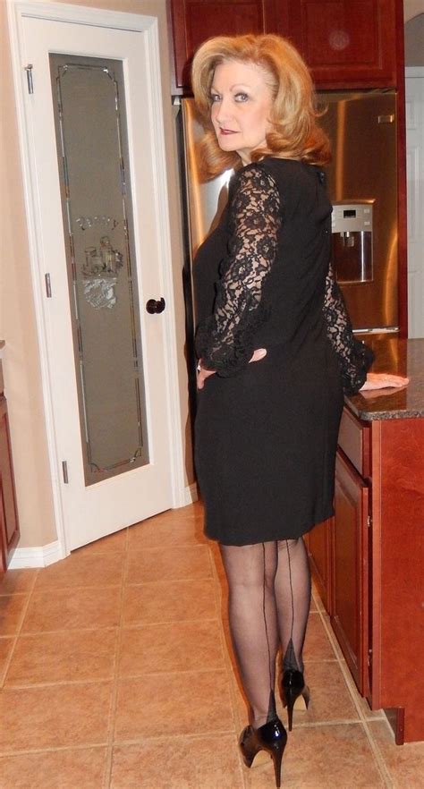 Elegant Mature Women Showcase Black Stockings!